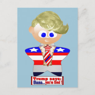 Trump zegt dat Obama dat je ontslagen bent Briefkaart