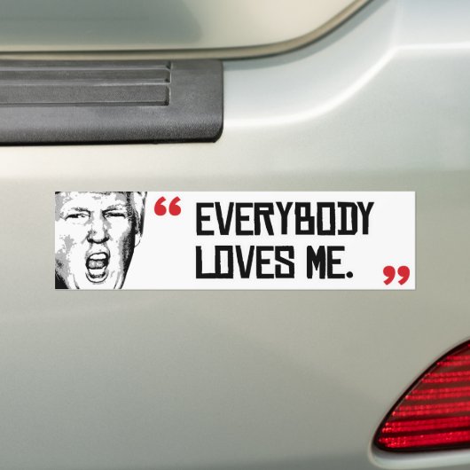 Trump zegt - iedereen houdt van me -.png bumpersticker (Op auto)