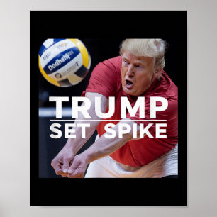 Trump zet Spike grappige politieke volleybalspeler Poster