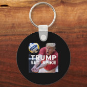 Trump zet Spike grappige politieke volleybalspeler Sleutelhanger (Voorkant)