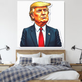 Trump ziet er waardig uit canvas afdruk (Insitu (Slaapkamer))