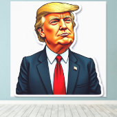 Trump ziet er waardig uit canvas afdruk (Insitu (Houten vloer))