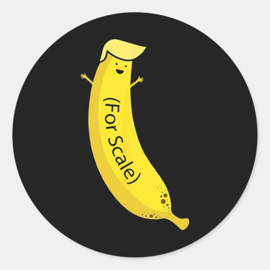Trump zijn banaan (voor schaal) Funny 2 Ronde Sticker (Voorkant)