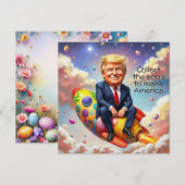 Trump zit op de raket feestdagenkaart (Voorkant / Achterkant)
