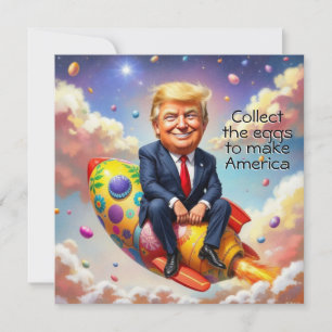 Trump zit op de raket feestdagenkaart