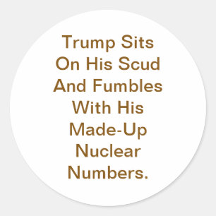 Trump Zit Op Zijn Scud Hankamer Artjunkhaus Strip Ronde Sticker