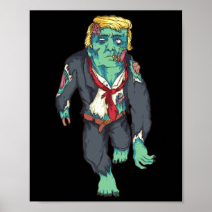Trump Zombie Lieve President Halloween Grappig Cad Poster