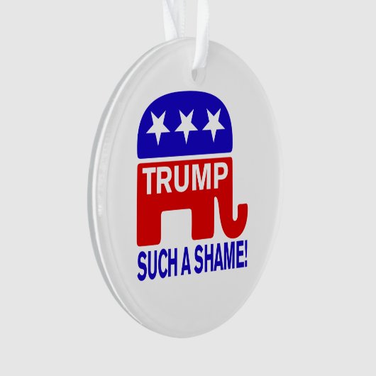 Trump zo'n schande! ornament (voorkant)