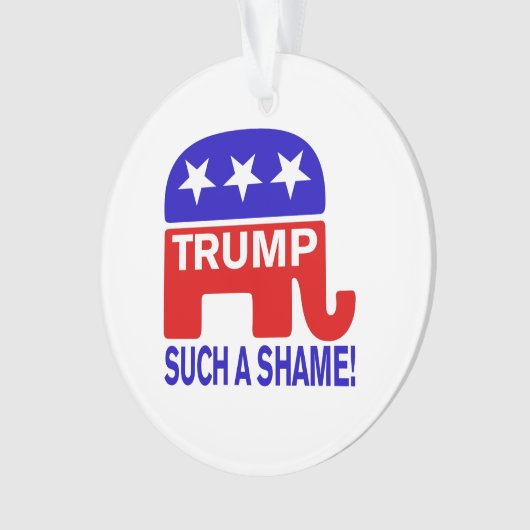 Trump zo'n schande! ornament (voorkant)