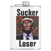 Trump zuiger/loser kolf heupfles (Voorkant)