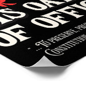 Trump zwoer de eed van Kantoor af Poster (Hoek)