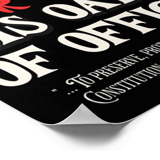 Trump zwoer de eed van Kantoor af Poster (Hoek)