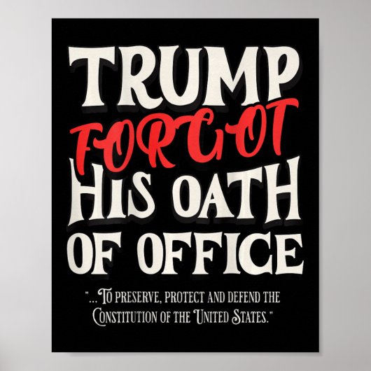 Trump zwoer de eed van Kantoor af Poster (Voorkant)