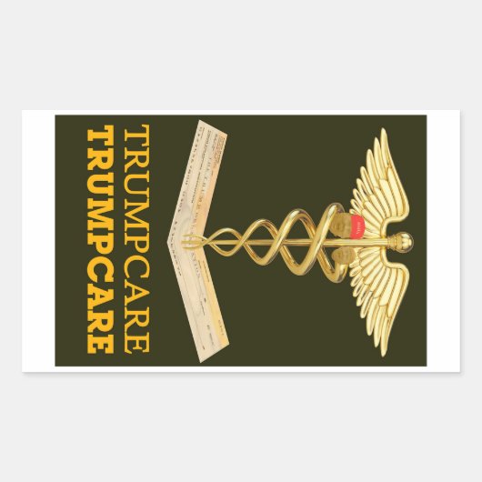 TrumpCare—één Pet Rechthoekige Sticker (Voorkant)