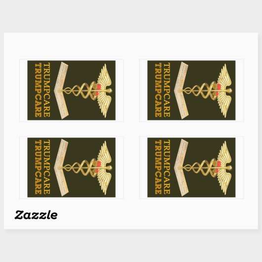 TrumpCare—Twee Petten Rechthoekige Sticker (Vel)