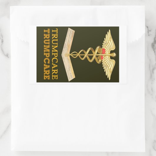 TrumpCare—Twee Petten Rechthoekige Sticker (Tas)