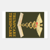 TrumpCare—Twee Petten Rechthoekige Sticker (Voorkant)