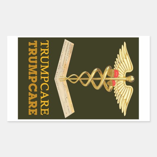 TrumpCare—Twee Petten Rechthoekige Sticker (Voorkant)