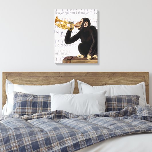 Trumpet afspelen canvas afdruk (Insitu (Slaapkamer))