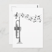 Trumpet-arts met Muzieknoten Briefkaart (Voorkant / Achterkant)