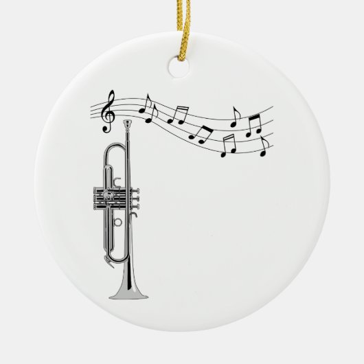 Trumpet-arts met Muzieknoten Keramisch Ornament (Voorkant)