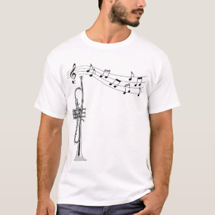 Trumpet-arts met Muzieknoten T-shirt