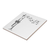 Trumpet-arts met Muzieknoten Tegeltje (Zijkant)