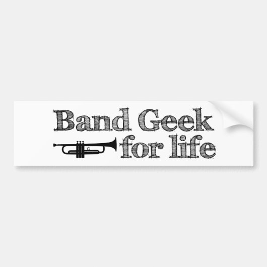 Trumpet Band Geek Bumpersticker (Voorkant)