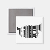 TRUMPET BAR CODE Music Barcode Patroon Design Magneet (Voorkant / Achterkant)