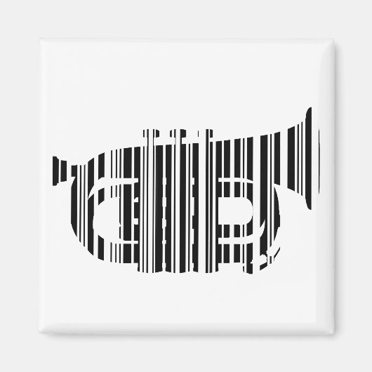 TRUMPET BAR CODE Music Barcode Patroon Design Magneet (Voorkant)