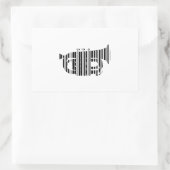 TRUMPET BAR CODE Music Barcode Patroon Design Rechthoekige Sticker (Tas)