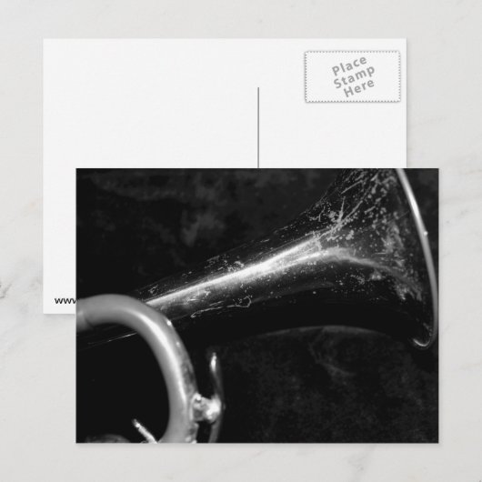Trumpet Bell zwart-wit Briefkaart (Voorkant / Achterkant)