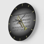 Trumpet ~ Blad Music ~ Black Grey Background Grote Klok (Hoek)