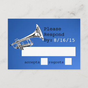 Trumpet Blue Response RSVP Kaartje