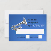 Trumpet Blue Response RSVP Kaartje (Voorkant)