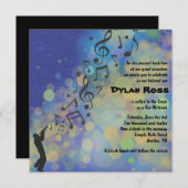 Trumpet Boy Bat Bar Mitzvah Uitnodiging (Voorkant / Achterkant)