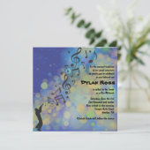 Trumpet Boy Bat Bar Mitzvah Uitnodiging (Staand voorkant)