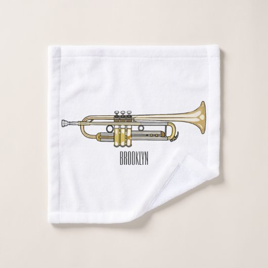 Trumpet cartoon illustratie bad handdoek (Wasdoekje)