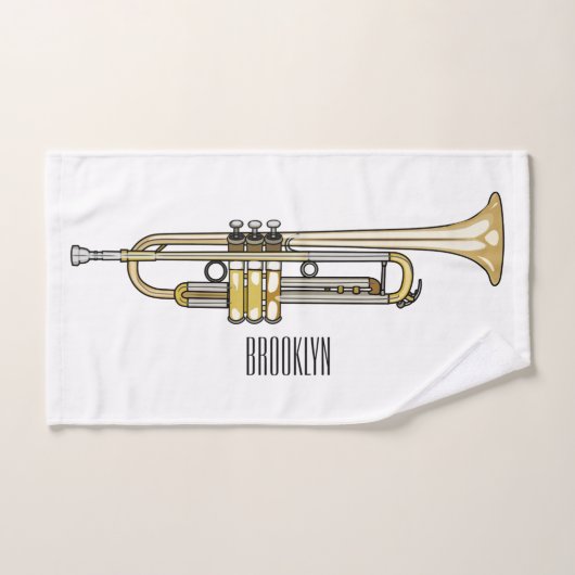 Trumpet cartoon illustratie bad handdoek (Handdoek)