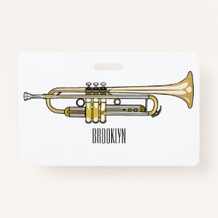 Trumpet cartoon illustratie badge