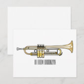Trumpet cartoon illustratie briefkaart (Voorkant / Achterkant)
