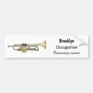 Trumpet cartoon illustratie bumpersticker