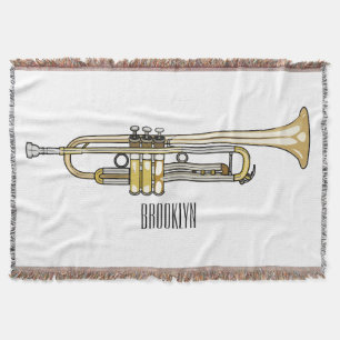 Trumpet cartoon illustratie deken