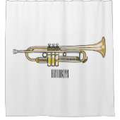 Trumpet cartoon illustratie douchegordijn (Voorkant)