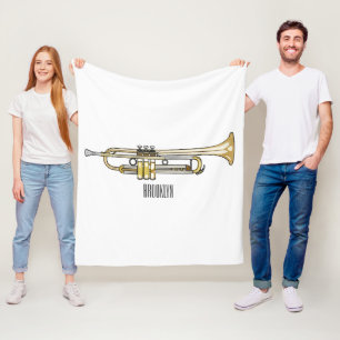 Trumpet cartoon illustratie fleece deken