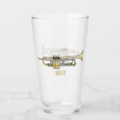 Trumpet cartoon illustratie glas (Achterkant)
