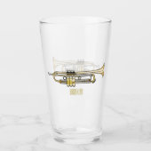 Trumpet cartoon illustratie glas (Voorkant)