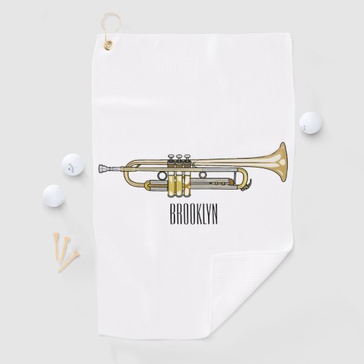 Trumpet cartoon illustratie golfhanddoek (Insitu)