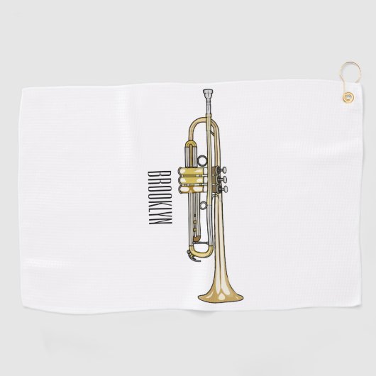 Trumpet cartoon illustratie golfhanddoek (Horizontaal)