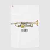 Trumpet cartoon illustratie golfhanddoek (Voorkant)
